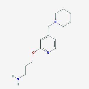 molecular formula C14H23N3O B8597689 3-({4-[(Piperidin-1-yl)methyl]pyridin-2-yl}oxy)propan-1-amine CAS No. 88443-62-3