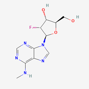 molecular formula C11H14FN5O3 B8597938 adenosine, 2'-deoxy-2'-fluoro-N-methyl- 