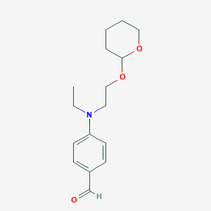 molecular formula C16H23NO3 B8597961 Benzaldehyde, 4-[ethyl[2-[(tetrahydro-2H-pyran-2-yl)oxy]ethyl]amino]- CAS No. 207918-38-5