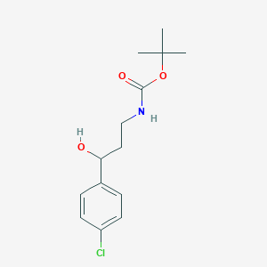 molecular formula C14H20ClNO3 B8597987 Tert-butyl 3-(4-chlorophenyl)-3-hydroxypropylcarbamate 