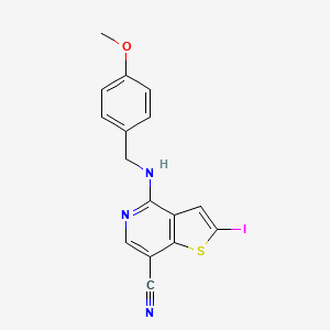 molecular formula C16H12IN3OS B8598103 2-Iodo-4-(4-methoxybenzylamino)-thieno[3,2-c]pyridine-7-carbonitrile 