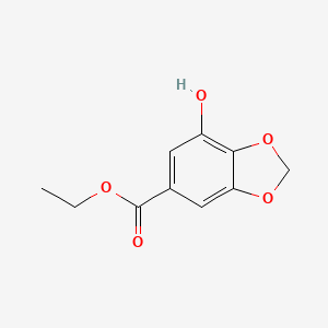 molecular formula C10H10O5 B8598110 ethyl 7-hydroxy-2H-1,3-benzodioxole-5-carboxylate 