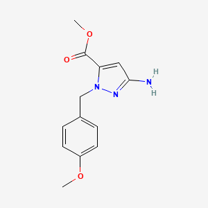 molecular formula C13H15N3O3 B8598118 methyl 3-amino-1-(4-methoxybenzyl)-1H-pyrazole-5-carboxylate 