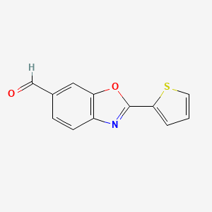 molecular formula C12H7NO2S B8598124 2-Thiophen-2-yl-benzoxazole-6-carbaldehyde 