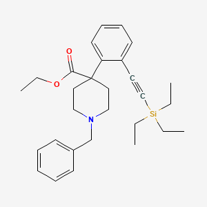 molecular formula C29H39NO2Si B8598130 Ethyl-1-benzyl-4-(2-(2-(triethylsilyl)ethynyl)phenyl)-piperidine-4-carboxylate 