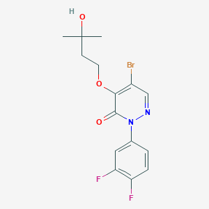 molecular formula C15H15BrF2N2O3 B8598366 5-Bromo-2-(3,4-difluorophenyl)-4-(3-hydroxy-3-methylbutoxy)pyridazin-3(2H)-one CAS No. 266320-84-7