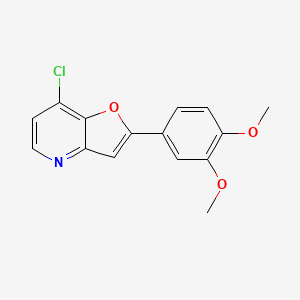 molecular formula C15H12ClNO3 B8598431 7-Chloro-2-(3,4-dimethoxyphenyl)furo[3,2-b]pyridine 