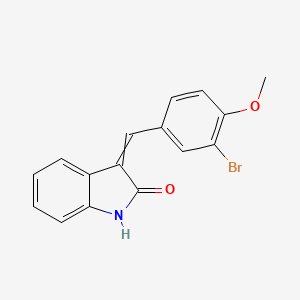 molecular formula C16H12BrNO2 B8598446 3-(3-Bromo-4-methoxybenzylidene)-1,3-dihydroindol-2-one 