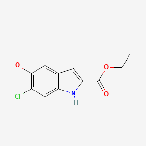 molecular formula C12H12ClNO3 B8598576 ethyl 6-chloro-5-methoxy-1H-indole-2-carboxylate CAS No. 53995-79-2