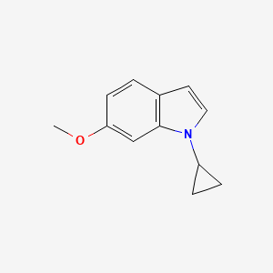 molecular formula C12H13NO B8598674 1-Cyclopropyl-6-methoxylindole CAS No. 906644-36-8