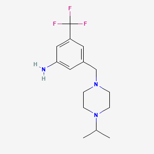 molecular formula C15H22F3N3 B8598740 3-(4-Isopropylpiperazin-1-ylmethyl)-5-trifluoromethyl-aniline 