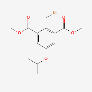 molecular formula C14H17BrO5 B8598786 2-Bromomethyl-5-isopropoxy-isophthalic acid dimethyl ester 