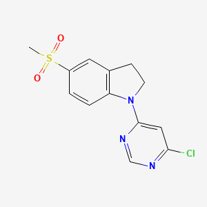 molecular formula C13H12ClN3O2S B8598818 1-(6-Chloropyrimidin-4-yl)-5-(methylsulfonyl)indoline 