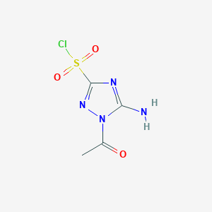 molecular formula C4H5ClN4O3S B8598884 1-Acetyl-5-amino-1H-1,2,4-triazole-3-sulfonyl chloride CAS No. 113026-52-1