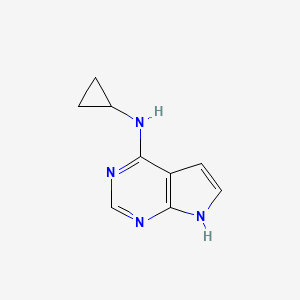 molecular formula C9H10N4 B8598892 cyclopropyl-(7H-pyrrolo[2,3-d]pyrimidin-4-yl)-amine 