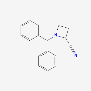 molecular formula C17H16N2 B8598969 1-Benzhydrylazetidine-2-carbonitrile 