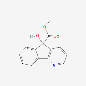 molecular formula C14H11NO3 B8599052 5H-Indeno[1,2-b]pyridine-5-carboxylic acid, 5-hydroxy-, methyl ester CAS No. 97677-73-1