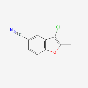 molecular formula C10H6ClNO B8599171 3-Chloro-2-methylbenzofuran-5-carbonitrile 