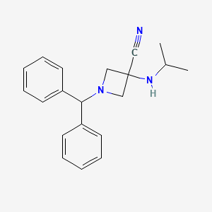 molecular formula C20H23N3 B8599175 1-(Diphenylmethyl)-3-[(propan-2-yl)amino]azetidine-3-carbonitrile CAS No. 686344-55-8
