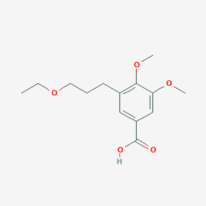 molecular formula C14H20O5 B8599222 3-(3-Ethoxypropyl)-4,5-dimethoxybenzoic acid CAS No. 647855-42-3