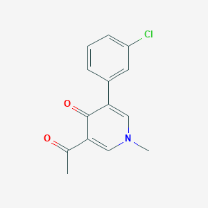 molecular formula C14H12ClNO2 B8599248 3-Acetyl-5-(3-chlorophenyl)-1-methylpyridin-4(1H)-one CAS No. 82129-58-6