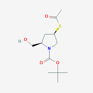 B8599251 (2R,4R)-Tert-butyl 4-(acetylthio)-2-(hydroxymethyl)pyrrolidine-1-carboxylate CAS No. 148017-34-9