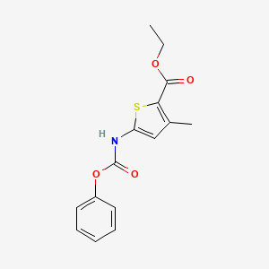 molecular formula C15H15NO4S B8599275 Ethyl 3-methyl-5-(phenoxycarbonylamino)thiophene-2-carboxylate 