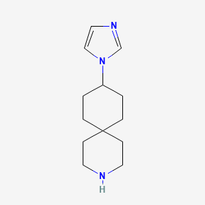 molecular formula C13H21N3 B8599279 9-(1H-Imidazol-1-yl)-3-azaspiro[5.5]undecane 