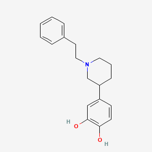 molecular formula C19H23NO2 B8599320 1,2-Benzenediol, 4-[1-(2-phenylethyl)-3-piperidinyl]- CAS No. 62033-51-6