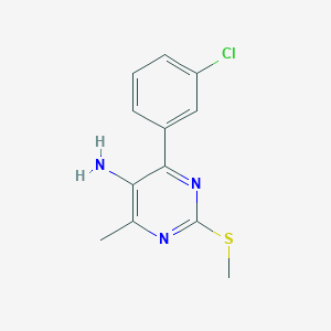 molecular formula C12H12ClN3S B8599335 4-(3-Chlorophenyl)-6-methyl-2-(methylthio)-5-pyrimidinamine 