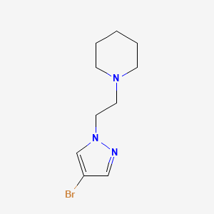 molecular formula C10H16BrN3 B8599339 1-[2-(4-bromo-1H-pyrazol-1-yl)ethyl]piperidine 