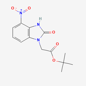 molecular formula C13H15N3O5 B8599342 tert-Butyl (4-nitro-2-oxo-2,3-dihydro-1H-benzimidazol-1-yl)acetate 