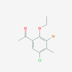 molecular formula C11H12BrClO2 B8599349 1-(3-Bromo-5-chloro-2-ethoxy-4-methylphenyl)ethanone 