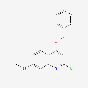 molecular formula C18H16ClNO2 B8599460 4-Benzyloxy-2-chloro-7-methoxy-8-methylquinoline CAS No. 922520-03-4