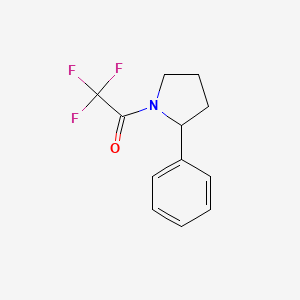 molecular formula C12H12F3NO B8599479 Ethanone, 2,2,2-trifluoro-1-(2-phenyl-1-pyrrolidinyl)- 