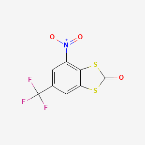 molecular formula C8H2F3NO3S2 B8599513 4-Nitro-6-(trifluoromethyl)-2H-1,3-benzodithiol-2-one CAS No. 62558-16-1