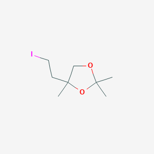 molecular formula C8H15IO2 B8599565 4-(2-Iodoethyl)-2,2,4-trimethyl-1,3-dioxolane CAS No. 78719-51-4