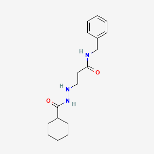 molecular formula C17H25N3O2 B8599606 Cyclohexanecarboxylic acid, 2-(2-(benzylcarbamoyl)ethyl)hydrazide CAS No. 15806-23-2