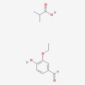 molecular formula C13H18O5 B8599611 3-Ethoxy-4-hydroxybenzaldehyde;2-methylpropanoic acid 