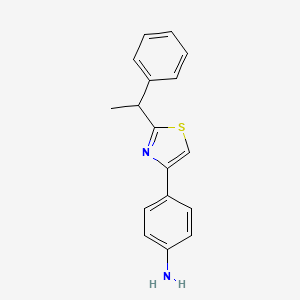 molecular formula C17H16N2S B8599637 4-[2-(1-Phenylethyl)-1,3-thiazol-4-yl]aniline 