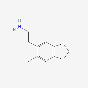 molecular formula C12H17N B8599667 5-Aminoethyl-6-methylindan 