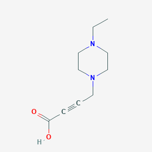 molecular formula C10H16N2O2 B8599679 4-(N-ethylpiperazino)-2-butynoic acid 