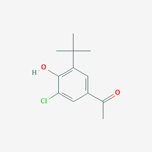 molecular formula C12H15ClO2 B8599692 1-(3-tert-Butyl-5-chloro-4-hydroxyphenyl)ethanone CAS No. 153356-01-5