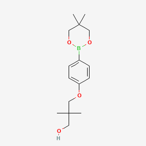molecular formula C16H25BO4 B8599741 3-(4-(5,5-Dimethyl-1,3,2-dioxaborinan-2-yl)phenoxy)-2,2-dimethylpropan-1-ol 