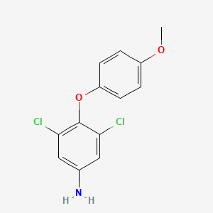 molecular formula C13H11Cl2NO2 B8599769 3,5-Dichloro-4-(4-methoxy-phenoxy)-phenylamine 