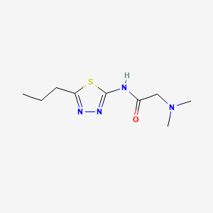 molecular formula C9H16N4OS B8599810 Acetamide, 2-(dimethylamino)-N-(5-propyl-1,3,4-thiadiazol-2-yl)- CAS No. 132304-27-9