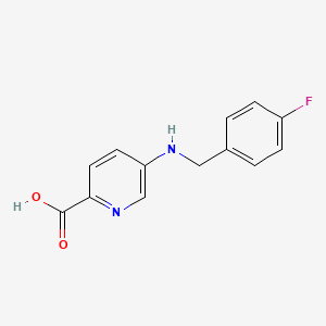 molecular formula C13H11FN2O2 B8599864 5-{[(4-Fluorophenyl)methyl]amino}pyridine-2-carboxylic acid CAS No. 67516-00-1