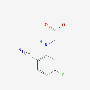 molecular formula C10H9ClN2O2 B8599885 2-(Carbmethoxy)methylamino-4-chlorobenzonitrile 