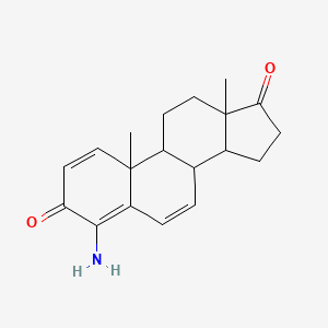 molecular formula C19H23NO2 B8599911 4-amino-10,13-dimethyl-9,11,12,14,15,16-hexahydro-8H-cyclopenta[a]phenanthrene-3,17-dione 
