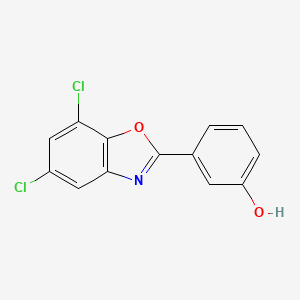 molecular formula C13H7Cl2NO2 B8599961 2-(3'-Hydroxyphenyl) 5,7-dichlorobenzoxazole 